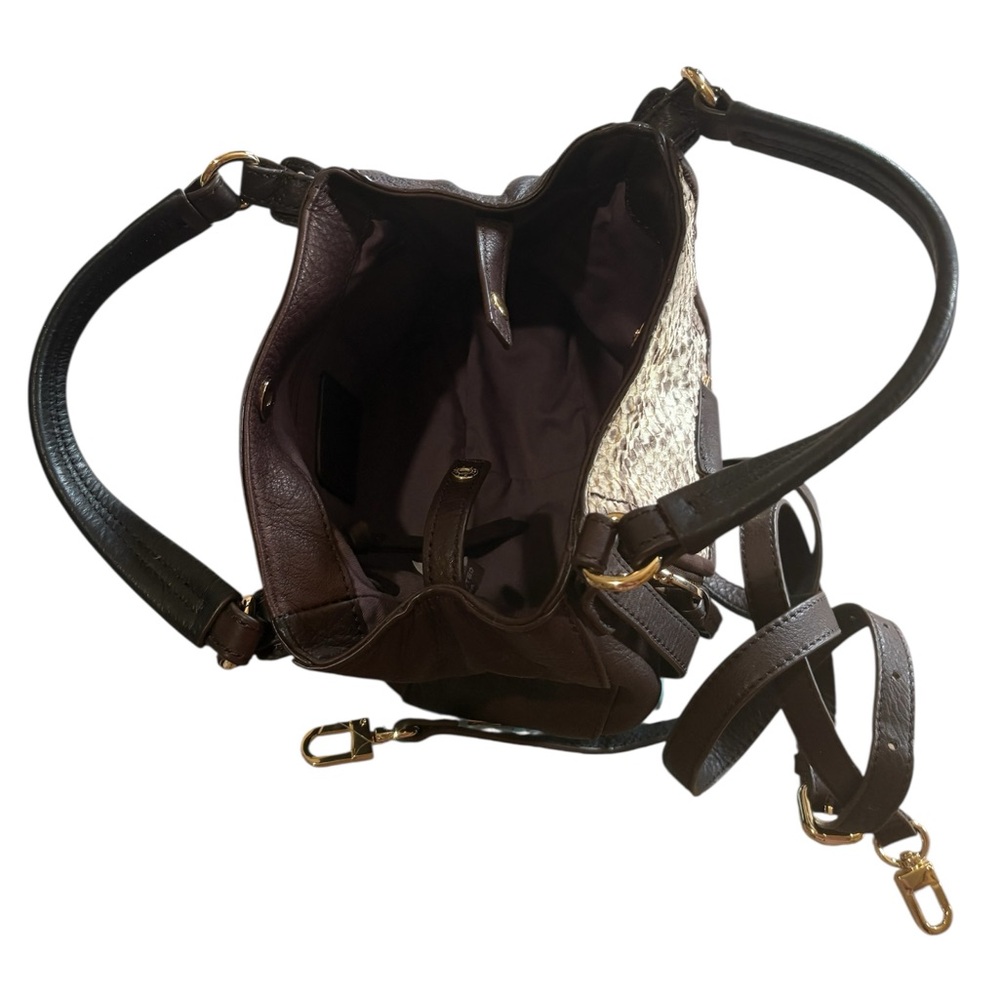 Kooba Mini Jonnie Brown Leather Python Embossed C… - image 7